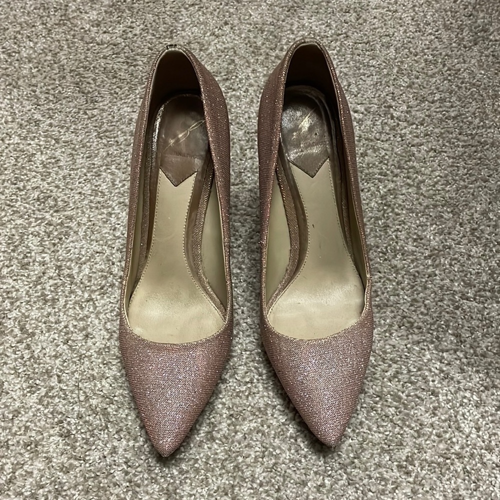 B Brian Atwood Blush Sparkle Desire heels